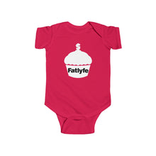 Load image into Gallery viewer, Infant White Fatlyfe Logo Bodysuit