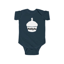 Load image into Gallery viewer, Infant White Fatlyfe Logo Bodysuit