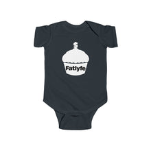 Load image into Gallery viewer, Infant White Fatlyfe Logo Bodysuit