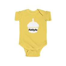 Load image into Gallery viewer, Infant White Fatlyfe Logo Bodysuit